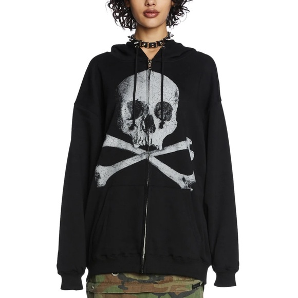 Dolls Kill oversized jacket with skull - Picture 4 of 5
